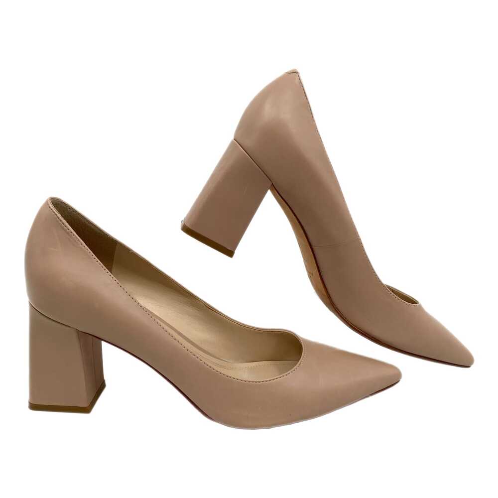 Marc Fisher Tan Leather Pointed Toe Block Heels | Women’s Size 9
